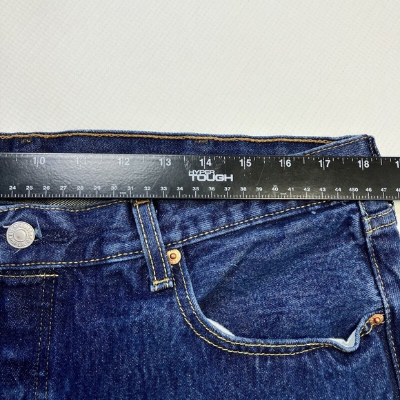 Levis 501 0115 Jeans Dark Rigid Denim Men’s 38x32 Y2K Button Fly - Picture 13 of 13